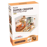 Rolife: Cozy Living Lounge - Super Creator Plastic DIY Miniature Puzzle