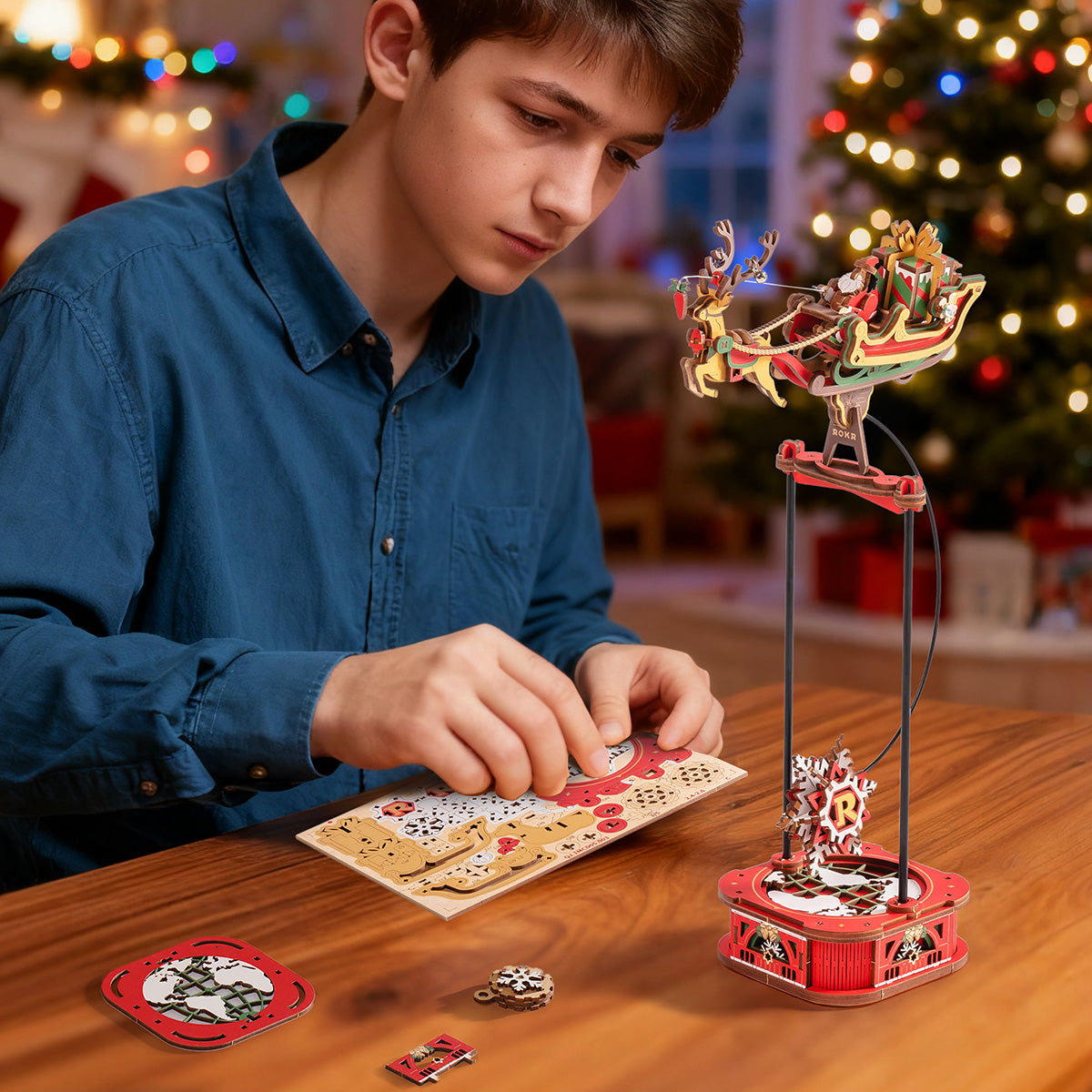 Rolife: Santa on Sleigh DIY Miniature Puzzle Kit - (MCD05)