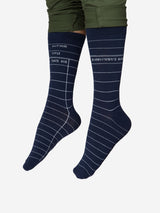 Library Card Navy Socks - Large