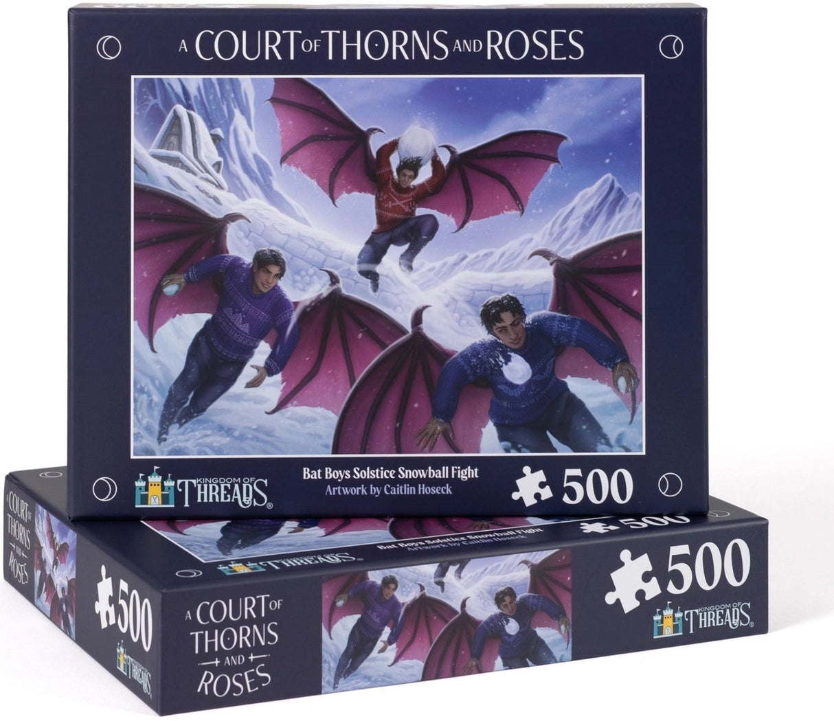 Kingdom of Threads: Bat Boys Solstice Snowball Fight 500-Piece Puzzle | ACOTAR
