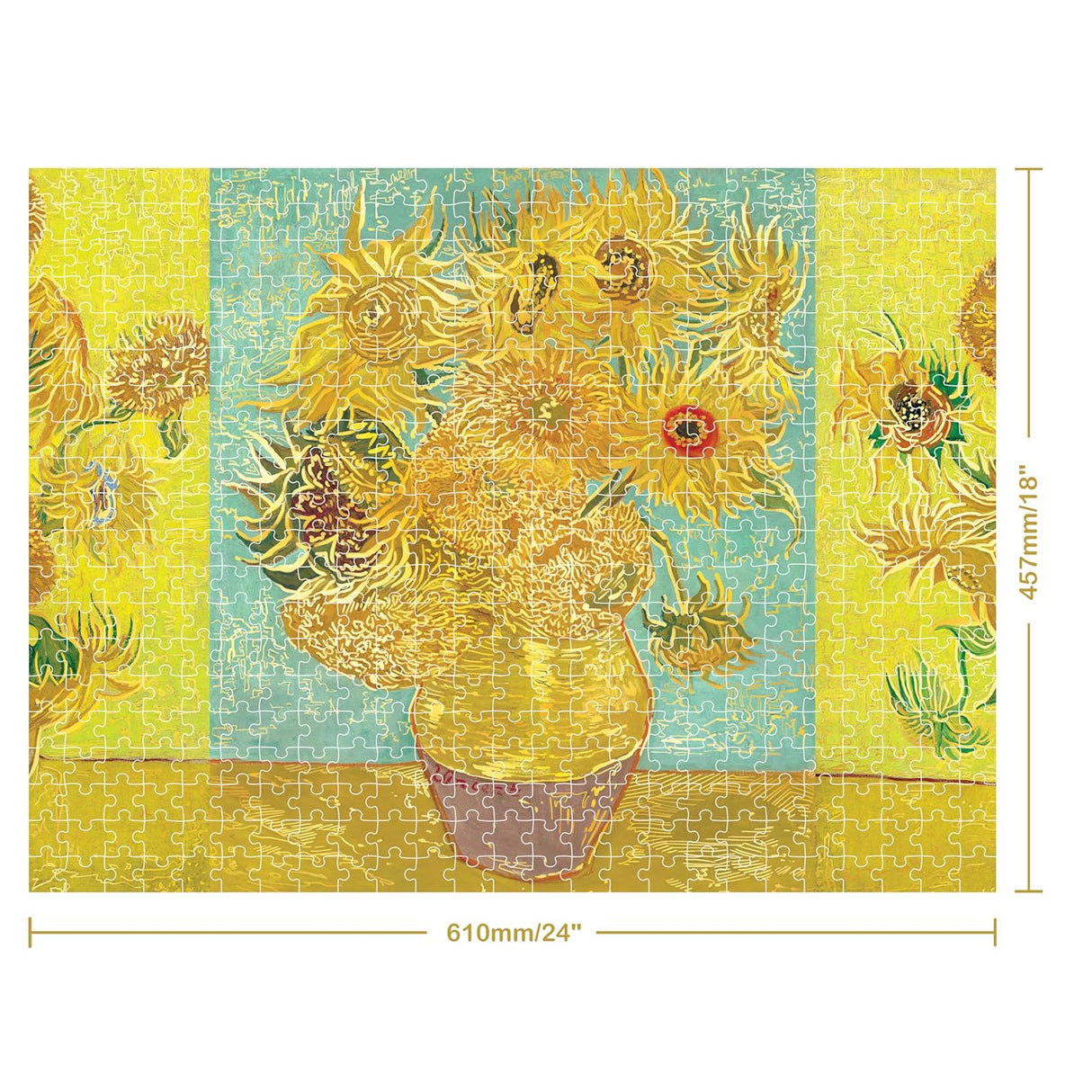Mindbogglers Gold 500pc Jigsaw Puzzle - Van Gogh Sunflowers