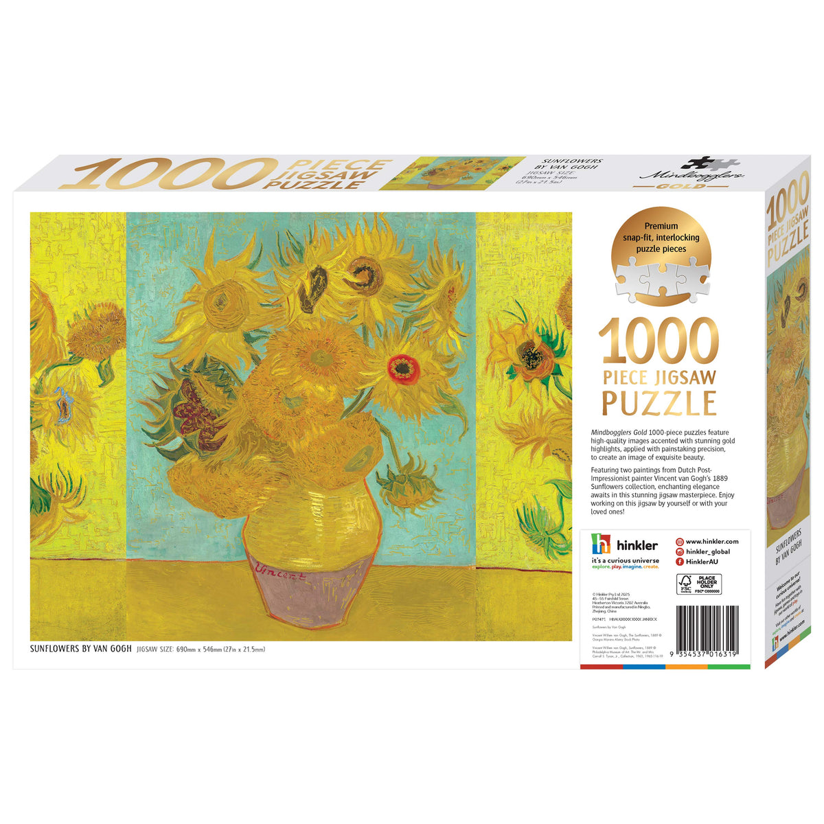 Mindbogglers Gold 1000pc Jigsaw Puzzle - Van Gogh Sunflowers