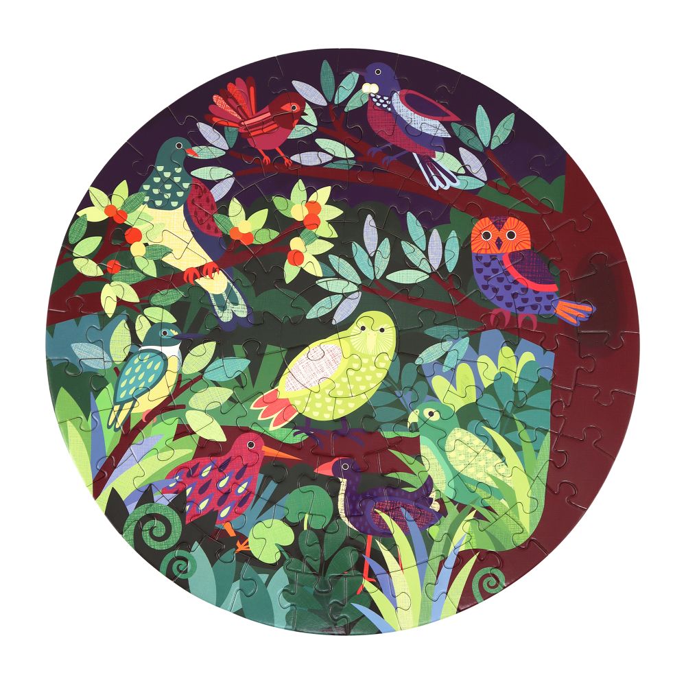 NZ Birds & Flora Round Puzzle - 100 Pieces