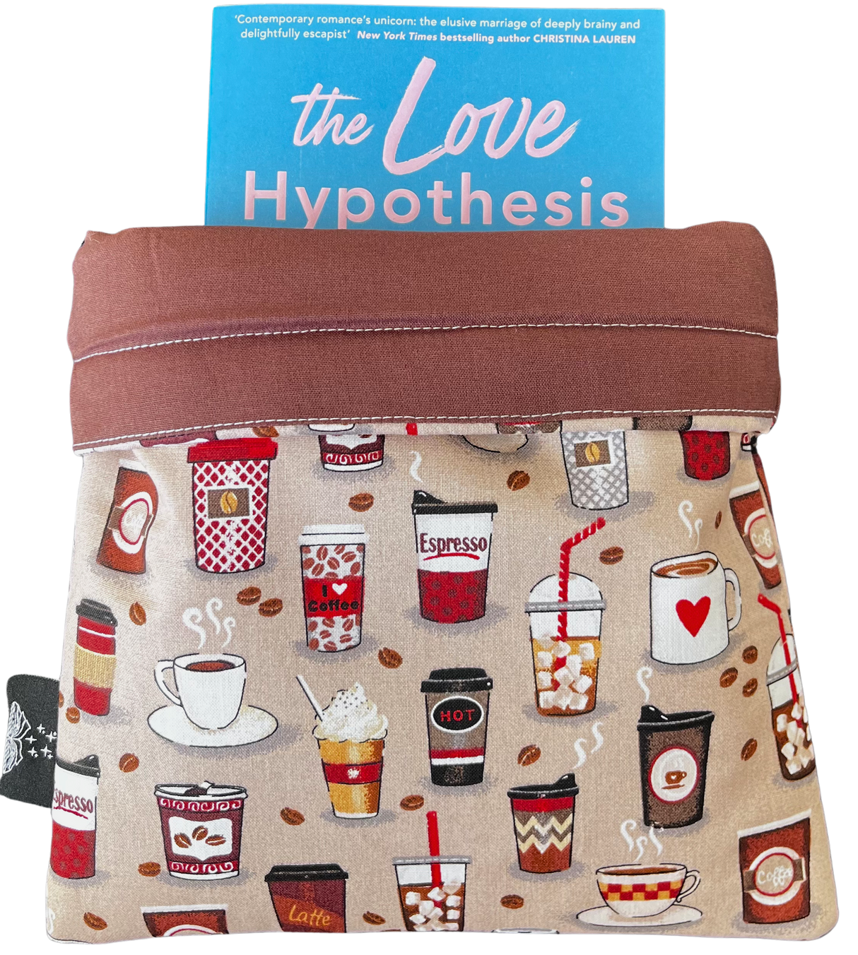 Pages & Pastries: Medium Book Sleeve - Coffee