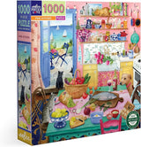 eeBoo: Pink Kitchen Square Puzzle - 1000pc