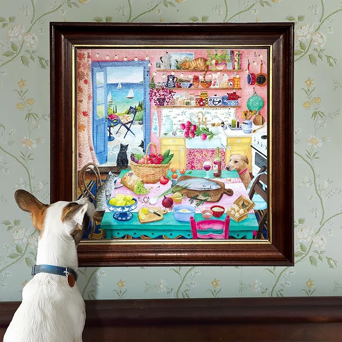 eeBoo: Pink Kitchen Square Puzzle - 1000pc