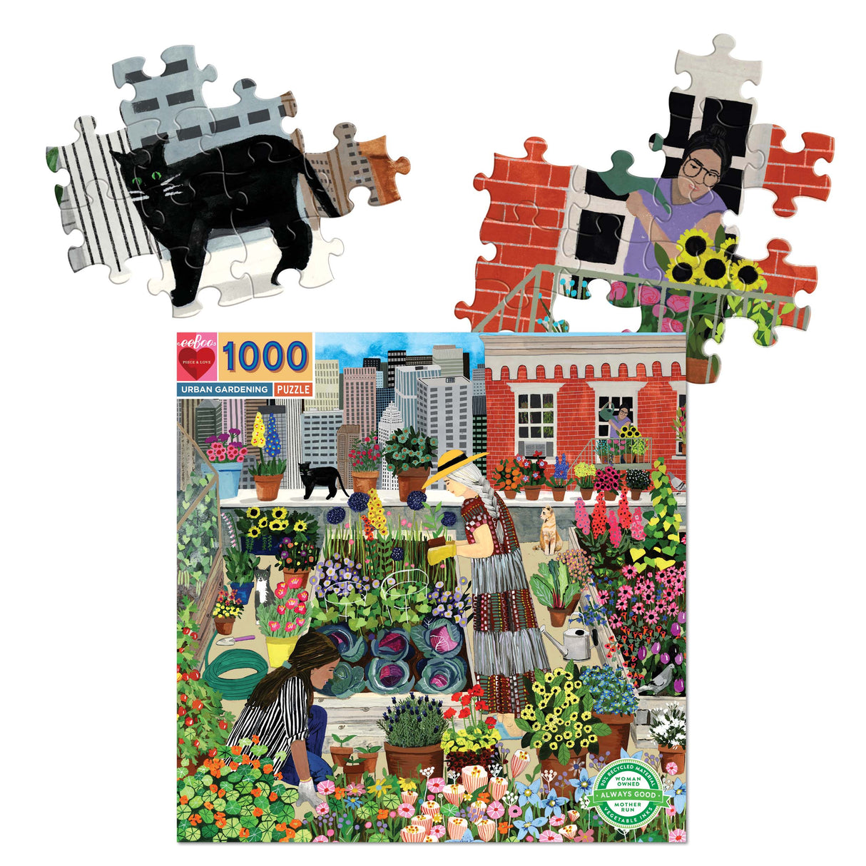 eeBoo: Urban Gardening Square Puzzle - 1000pc