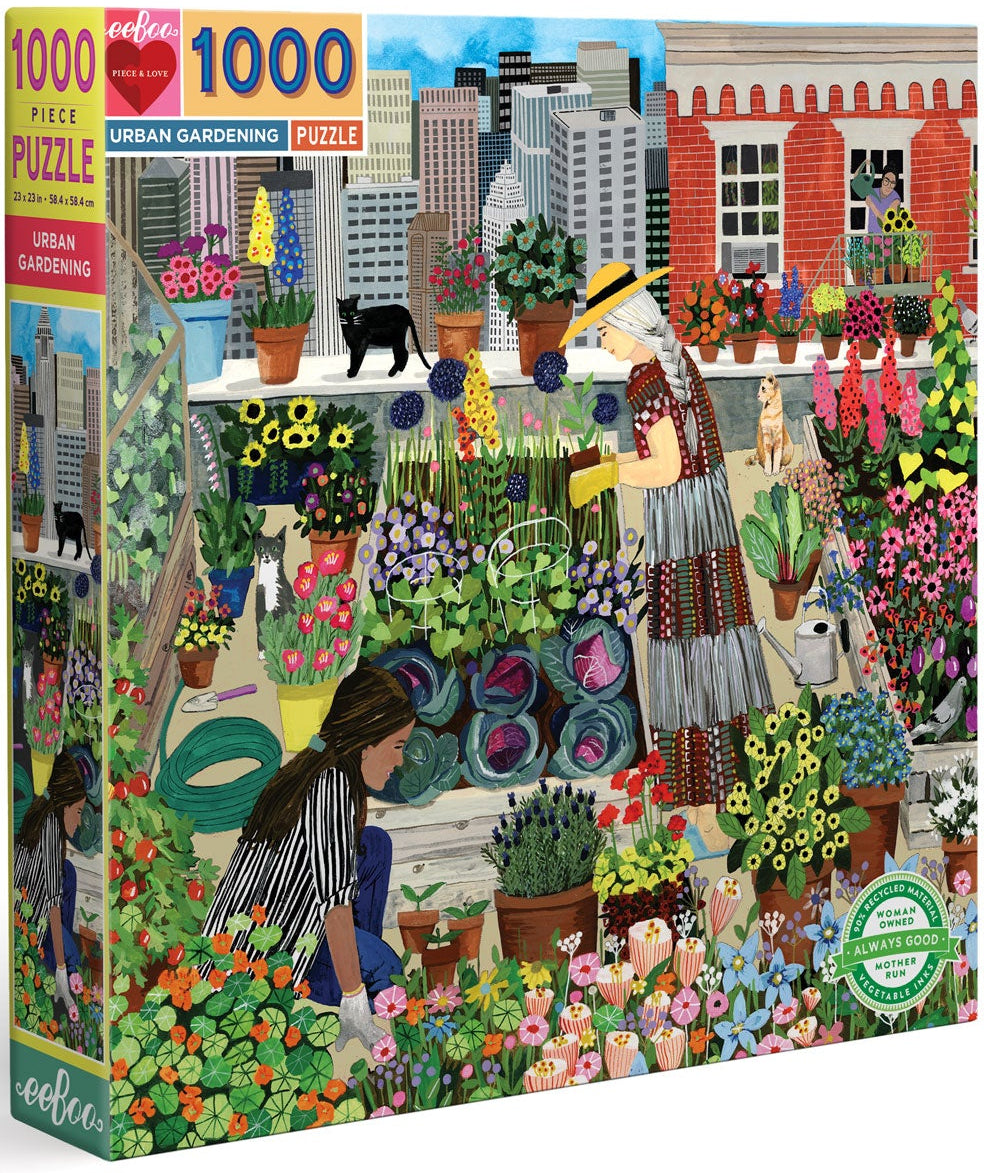 eeBoo: Urban Gardening Square Puzzle - 1000pc