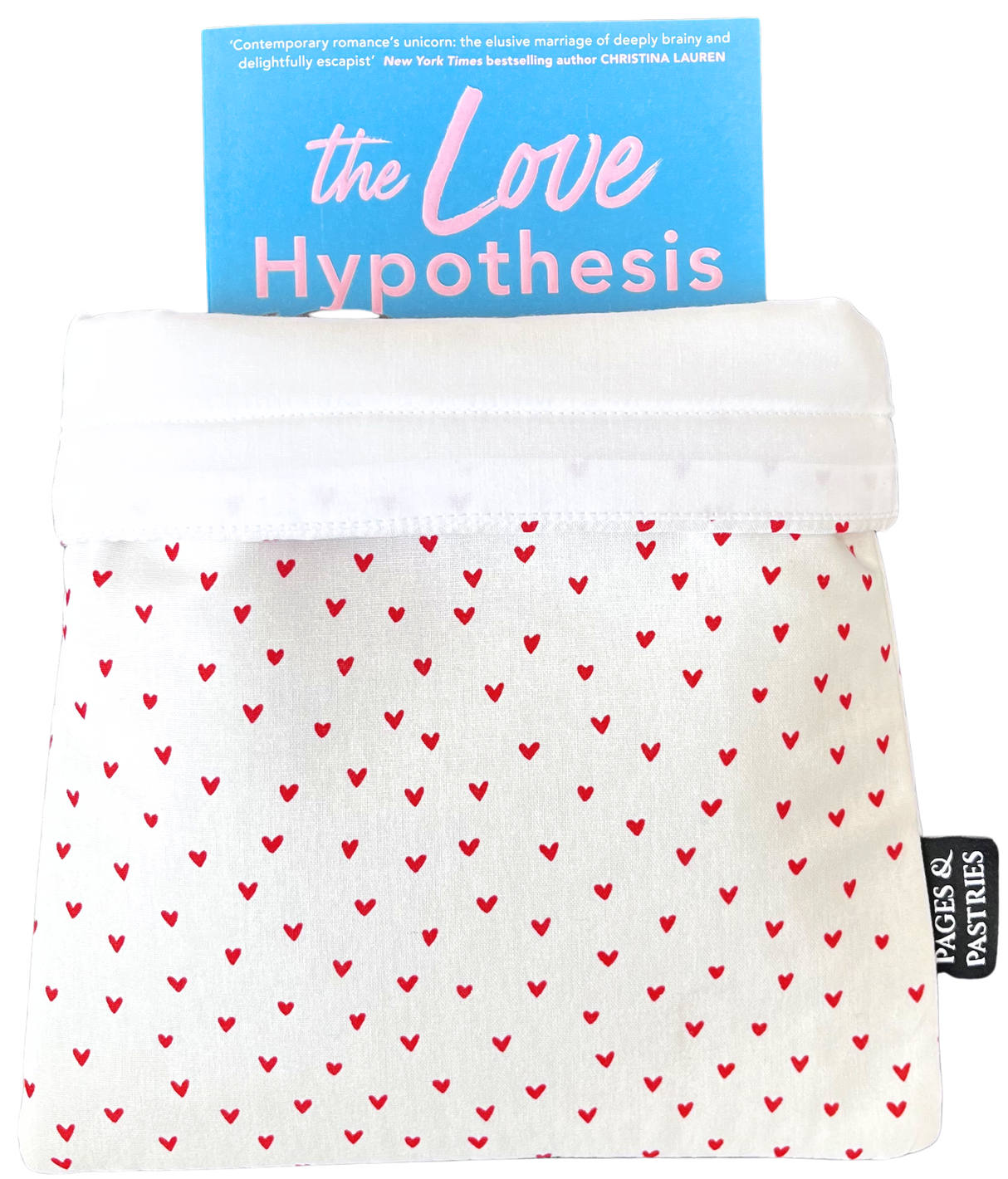 Pages & Pastries: Medium Book Sleeve - Hearts