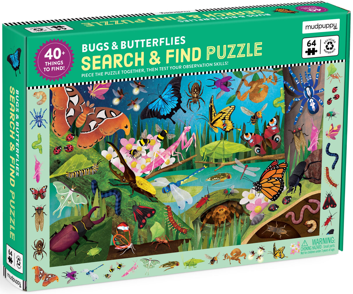 MudPuppy: Bugs & Butterflies Search & Find Puzzle - 64pc