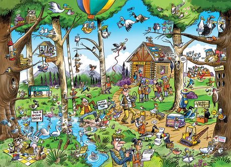 Cobble Hill: Doodle Town Birdwatcher's Paradise Puzzle - 1000pc