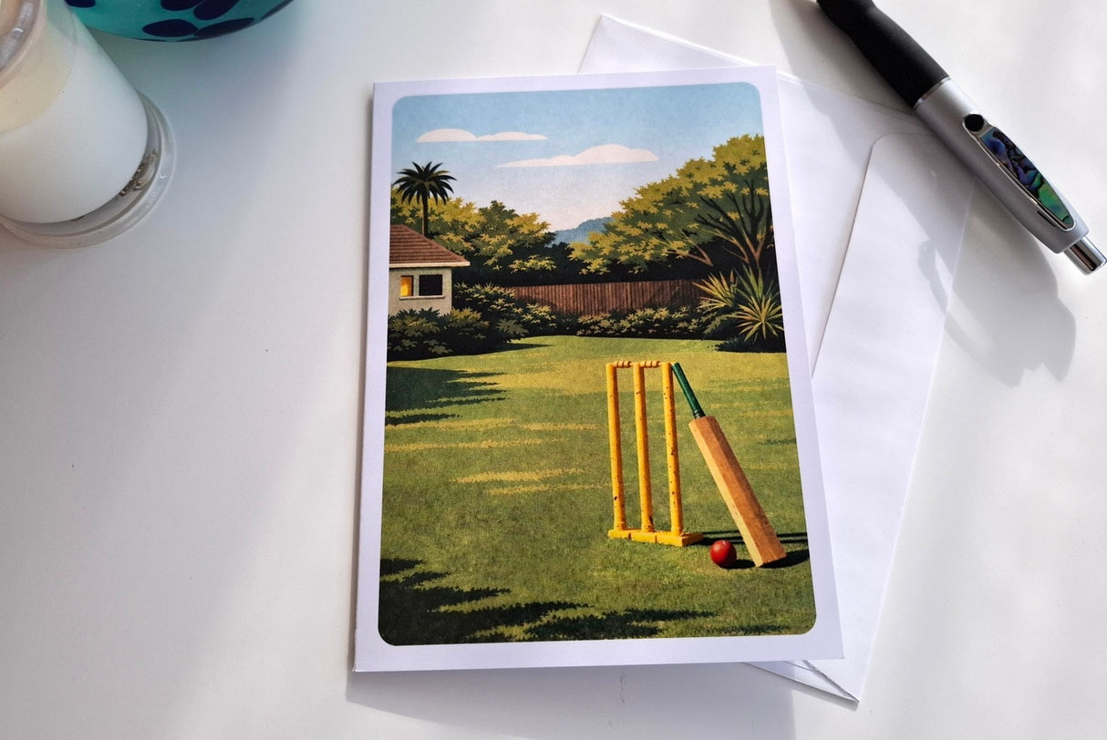 Ian Blackwell: Greeting Card - Over the Fence is Out
