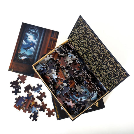 Kingdom of Threads: Night in the Archives Keepsake Puzzle | Fourth Wing - 250 Pieces
