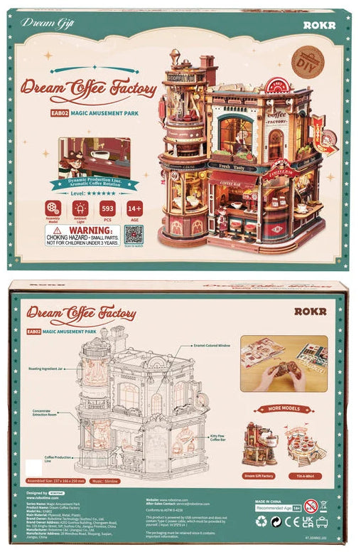 Rokr: Dream Coffee Factory DIY Miniature Puzzle Kit - (EAB02)