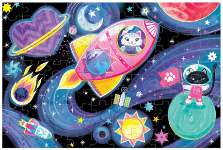 MudPuppy: Cosmic Dreams Glow in the Dark Puzzle - 100 Piece
