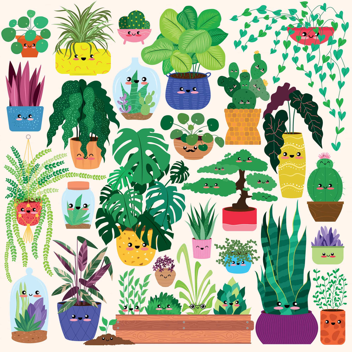 MudPuppy: Happy Plants Family Puzzle - 500pc