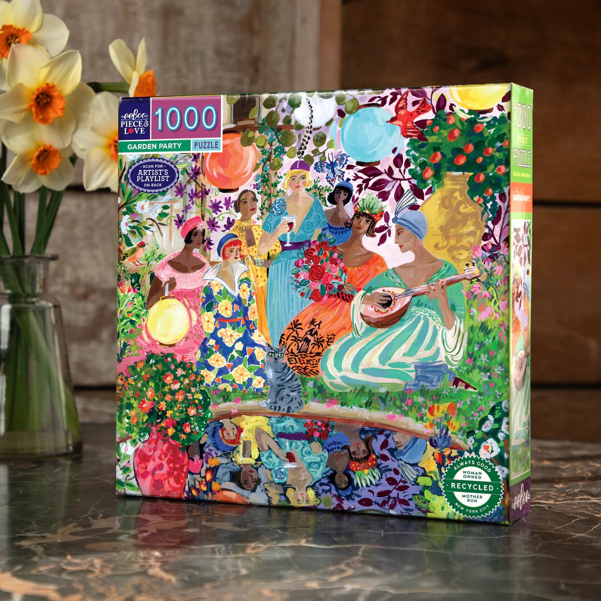 eeBoo: Garden Party Square Puzzle - 1000pc