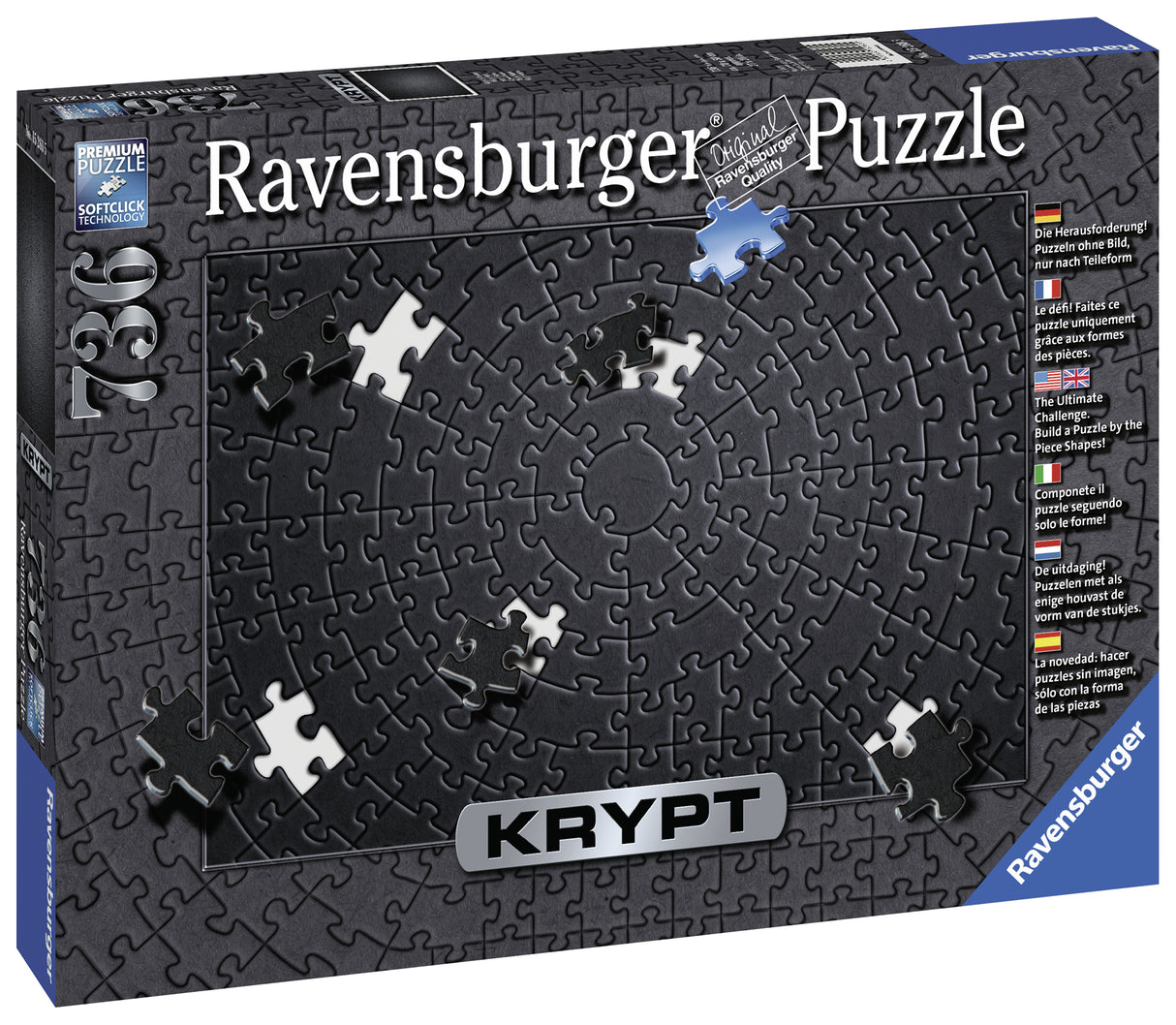 Ravensburger: Krypt Black Spiral Puzzle - 736 Pieces