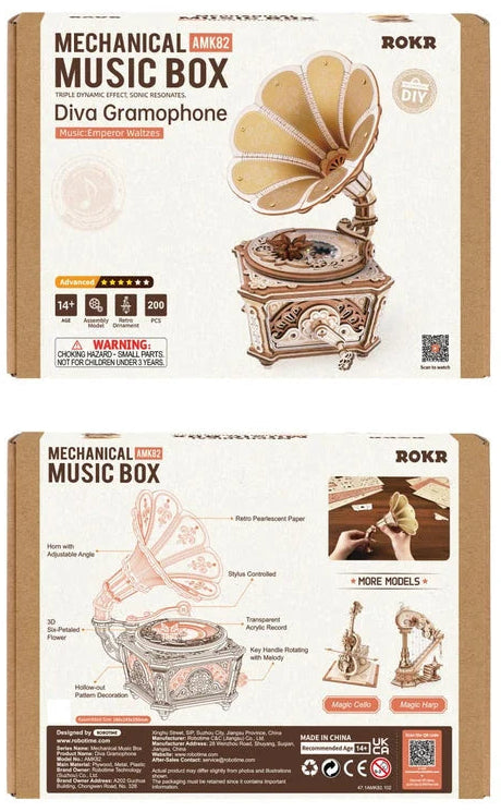 Rokr: Diva Gramophone DIY Miniature Puzzle Kit - (AMK82)